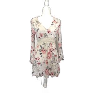 American Rag Tunic Top with Romantic Sleeves and Lace Waist Size M